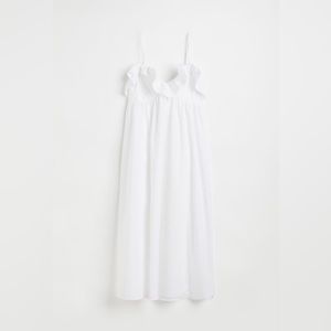 H&M Flounce-trimmed Dress - White